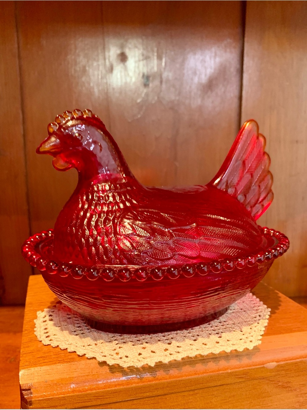 Rosso Indiana-Style Red Glass 7” HON, Import